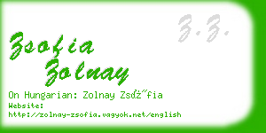 zsofia zolnay business card